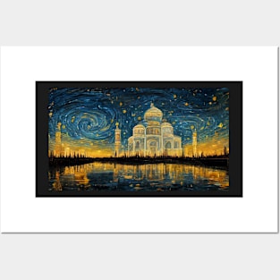 Taj mahal like starry night Posters and Art